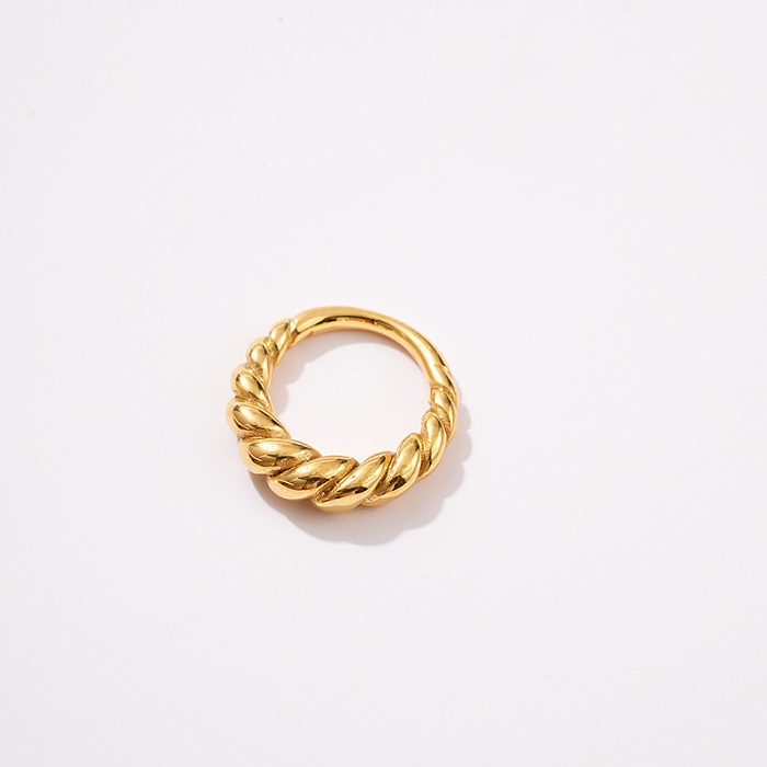 Wholesale Casual Modern Style Commute Curve Stainless Steel Plating Gold Plated Rings