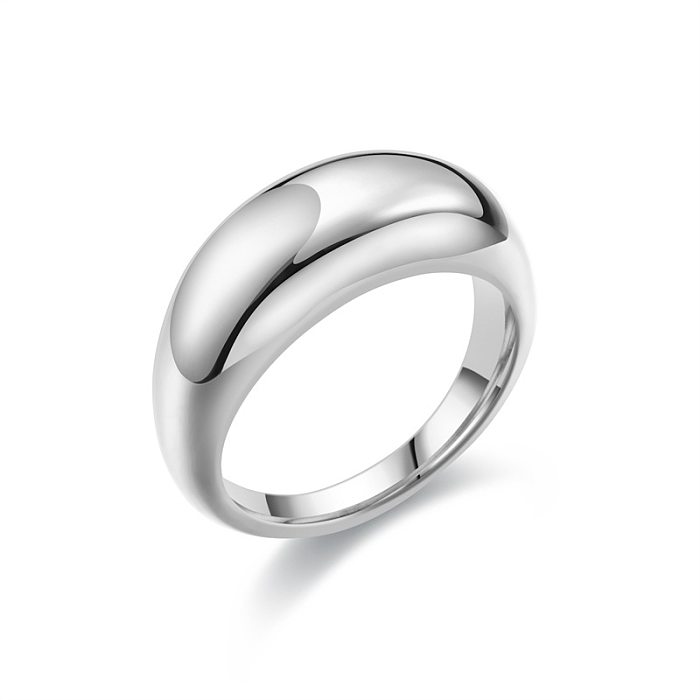 Simple Style Classic Style Solid Color Titanium Steel Polishing Plating Rings