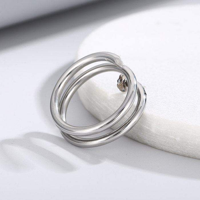 Simple Style Solid Color Stainless Steel Rings