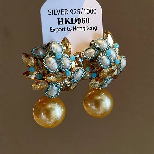 1 Pair Elegant Retro Geometric Plating Copper Earrings
