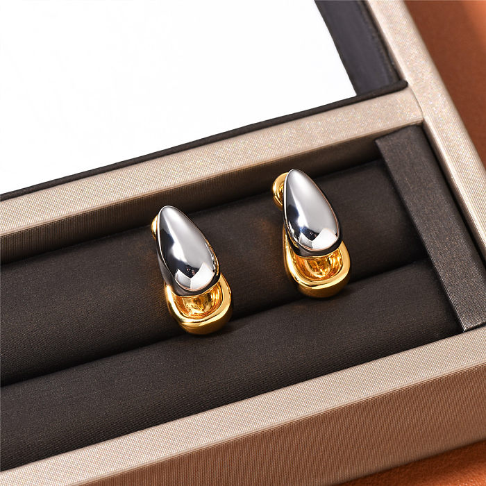 1 Pair Lady Geometric Plating Copper 18K Gold Plated Drop Earrings