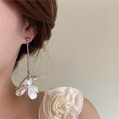 1 Pair IG Style Sweet Flower Plating Inlay Copper Pearl Drop Earrings