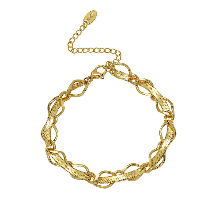 Collier de bracelets pour femmes de placage en acier de titane de couleur unie géométrique de mode