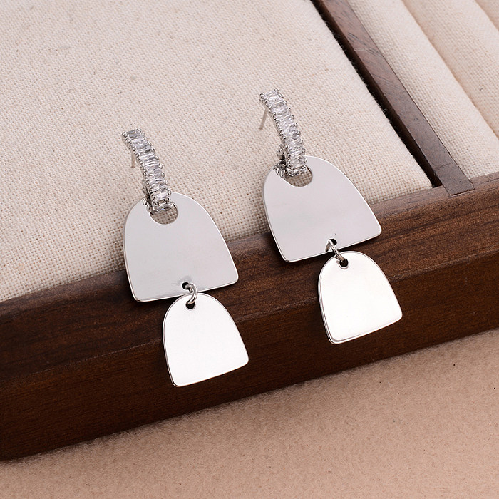 1 Paar einfache Halbkreis-Ohrringe mit vergoldeter Kupferbeschichtung