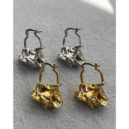 1 Paar schlichte Pendel-Ohrringe mit einfarbiger Beschichtung aus Kupfer und vergoldet