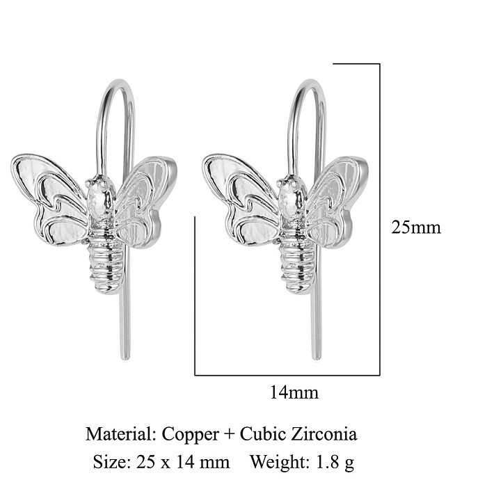 1 Paar Damen-Tropfenohrringe mit geometrischem Herzform-Inlay aus Kupfer und künstlichen Edelsteinen