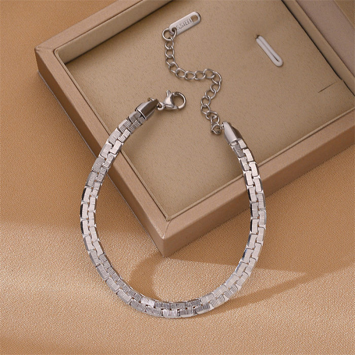 Casual Solid Color Titanium Steel Plating Bracelets Necklace