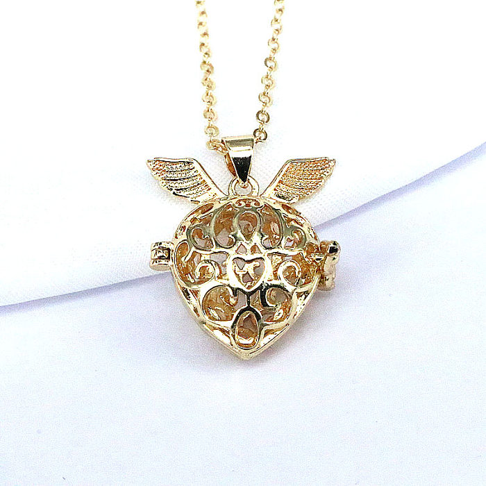 1 Piece Fashion Geometric Wings Copper Inlay Zircon Pendant Necklace