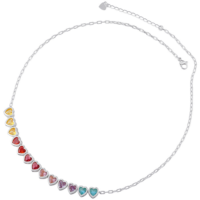 Glamouröse, glänzende, herzförmige, verkupferte Inlay-Zirkon-Armband-Halskette mit 18-Karat-Vergoldung