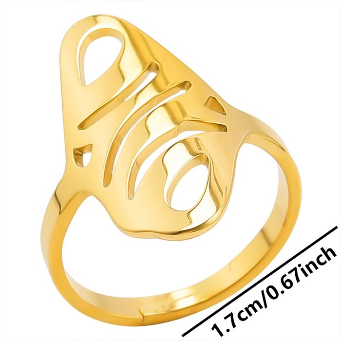 Simple Style Solid Color Stainless Steel Plating Gold Plated Rings