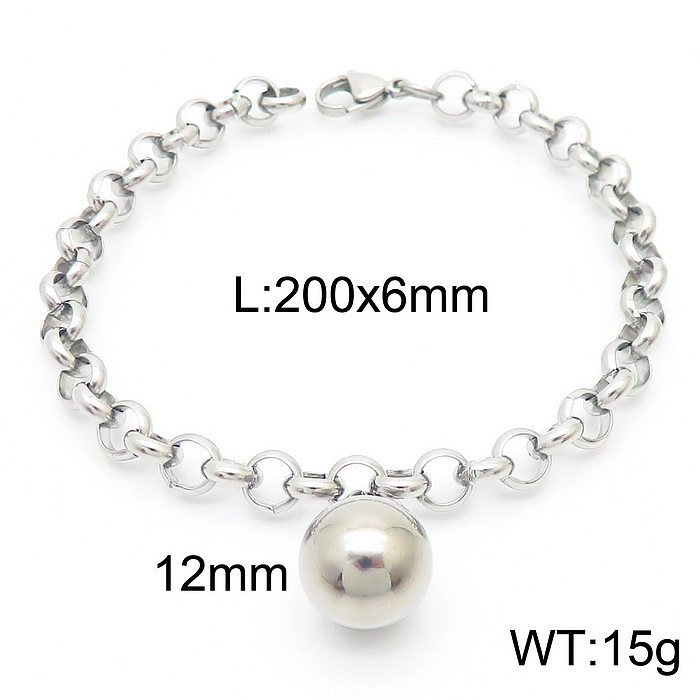 Hip-Hop Geometric Stainless Steel Plating Bracelets Necklace