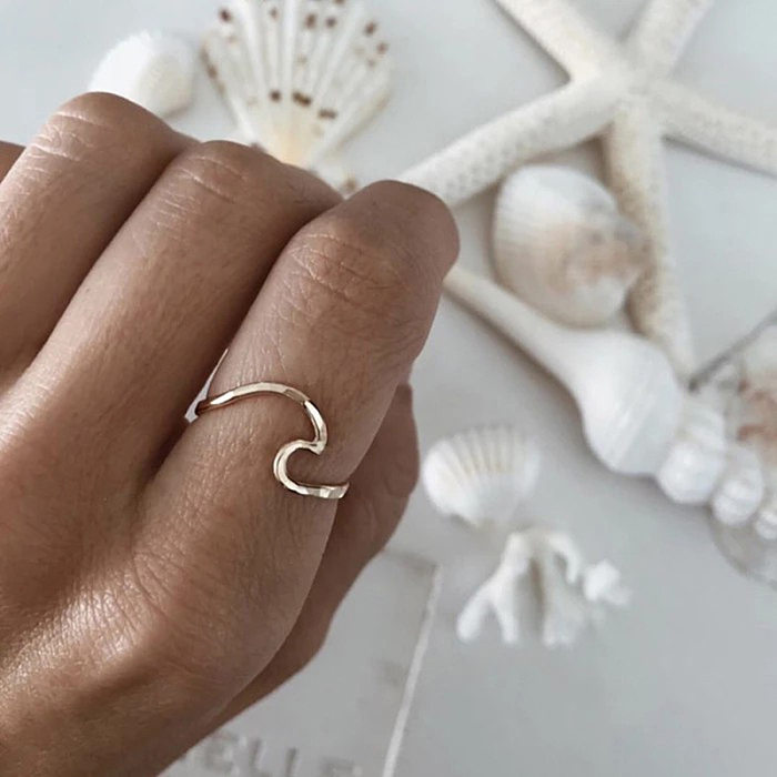 New Wave Einfacher Ring aus 316L Titanstahl für Damen im Großhandel