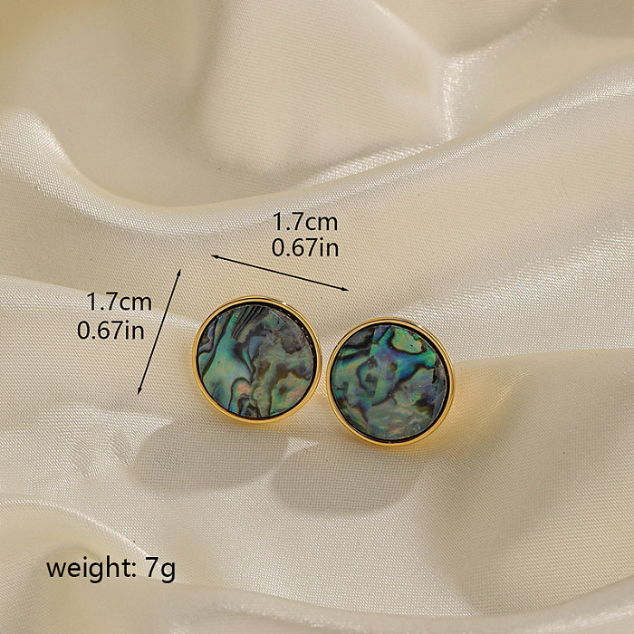 1 Pair Casual Round Copper Ear Studs