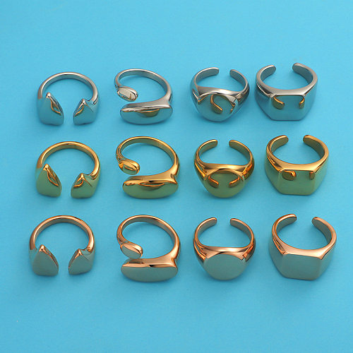 IG Style Irregular Round Square Stainless Steel Plating Rings