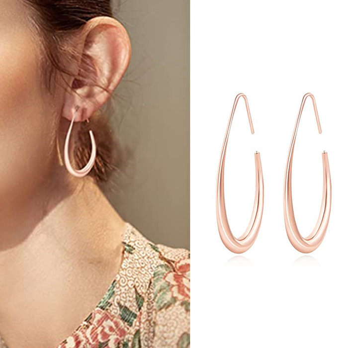 1 Paar elegante Damen-Ohrstecker mit unregelmäßiger geometrischer einfarbiger Beschichtung aus Kupfer