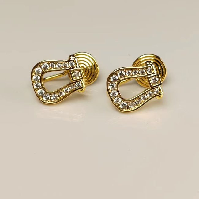 1 Pair Simple Style Geometric Inlay Copper Zircon Ear Cuffs