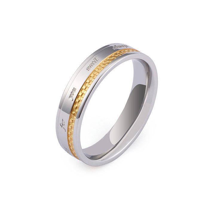 Korean Fashion Ring Simple English Letter Couple Ring Jewelry Wholesale