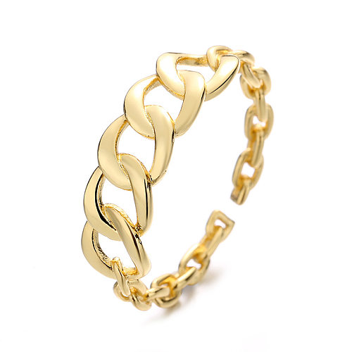 Fashion Geometric Copper Plating Zircon Open Ring