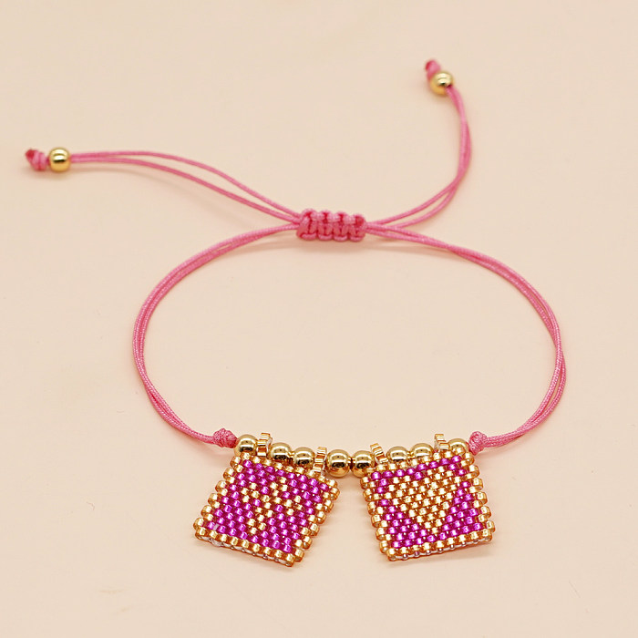Simple Style Cross Copper Beaded Handmade Bracelets