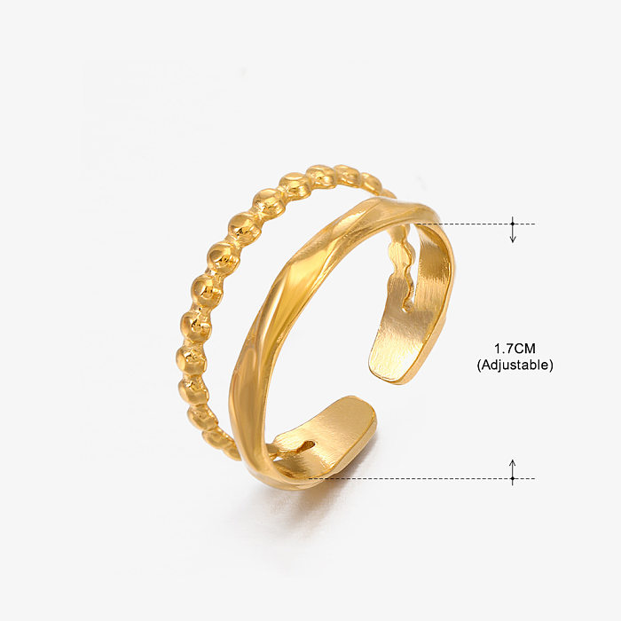 Vintage Style Geometric Solid Color Stainless Steel Plating Open Rings