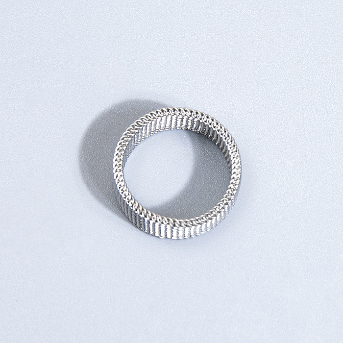 Stainless Steel Simple Multi-Rows Geometric Thick Ring