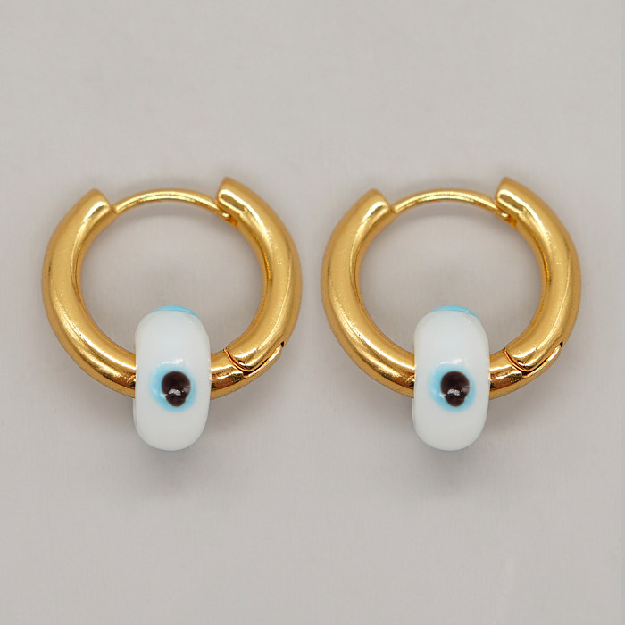 1 Piece Elegant Lady Eye Copper Earrings