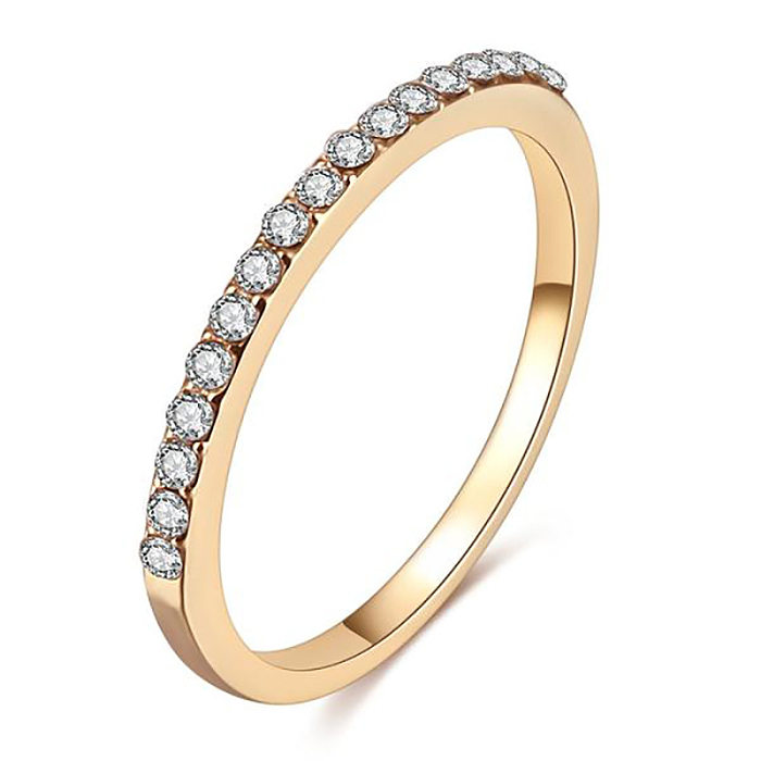 Fashion Minimalist Copper Micro-encrusted Zircon Ring Simple Index Finger Ring