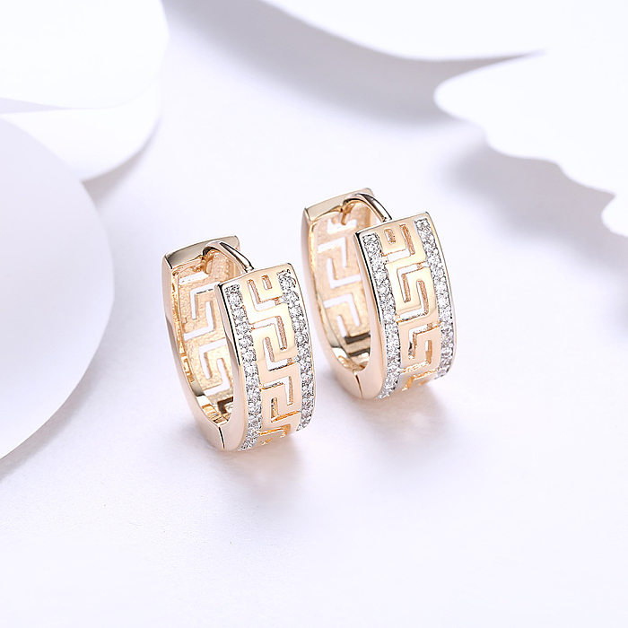 Fashion Geometric Copper Plating Zircon Earrings 1 Pair