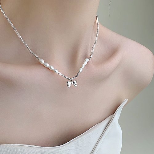 Simple Style Bow Knot Copper Plating Gold Plated Necklace