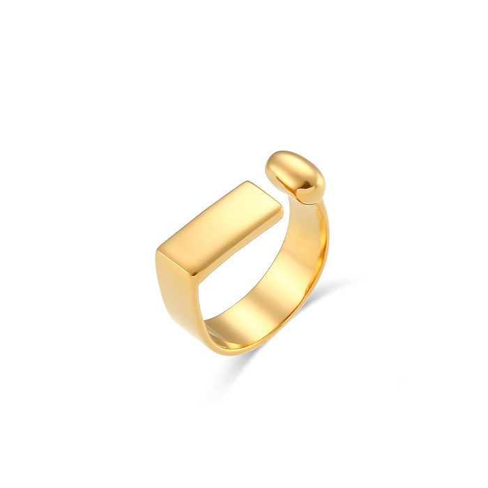 Einfache, einfarbige Ringe aus Edelstahl mit 18-Karat-Vergoldung