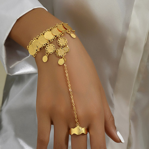 Casual Simple Style Coin Copper Plating 18K Gold Plated Bracelets