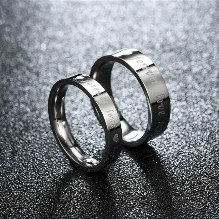 Couple Heart Shaped Stainless Steel Rings TP190418118108