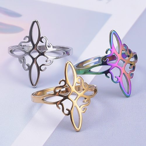 Wholesale Simple Style Witches Knot Stainless Steel Polishing Rings