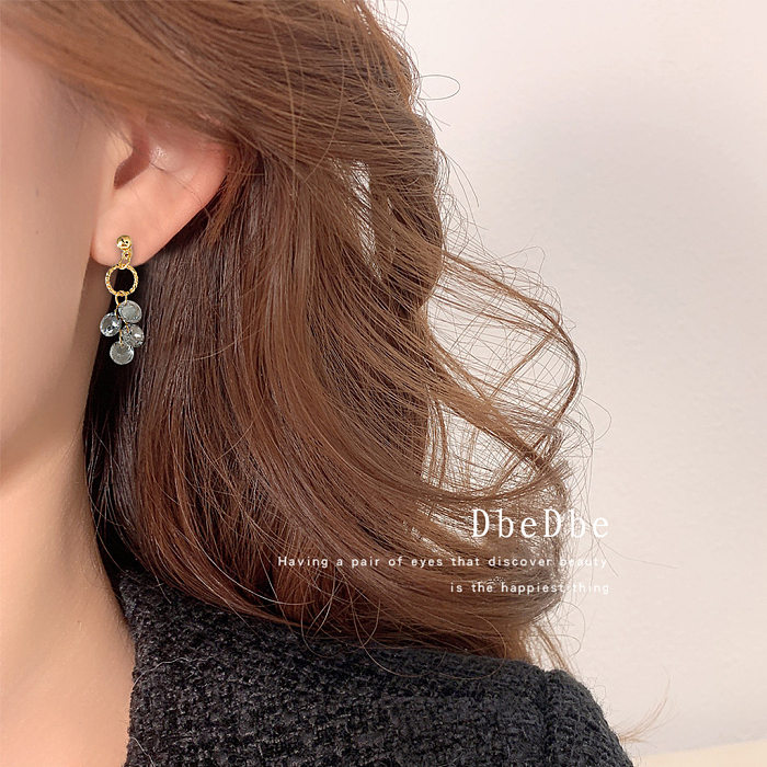 1 paire de clips d'oreilles plaqués or 18 carats, style classique et élégant, plaqué cuivre géométrique