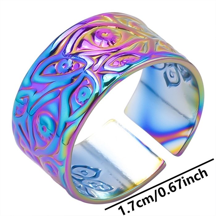 Wholesale Vintage Style Eye Solid Color Stainless Steel Plating Open Rings