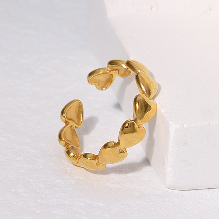 Simple Style Classic Style Heart Shape Titanium Steel Irregular Open Ring