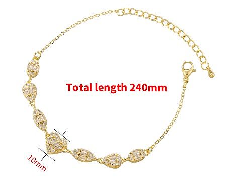 Bracelets plaqués or 18 carats avec incrustation de cuivre en forme de cœur ovale de style simple