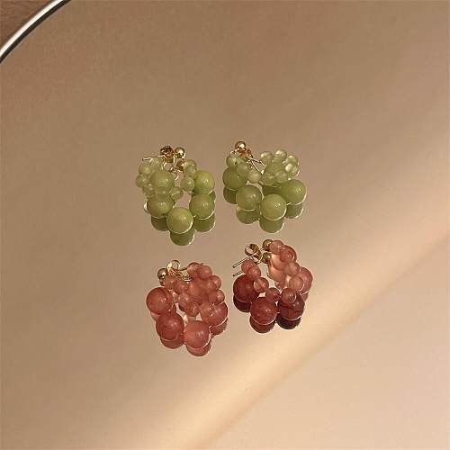 1 Pair Sweet Flower Plating Copper Drop Earrings