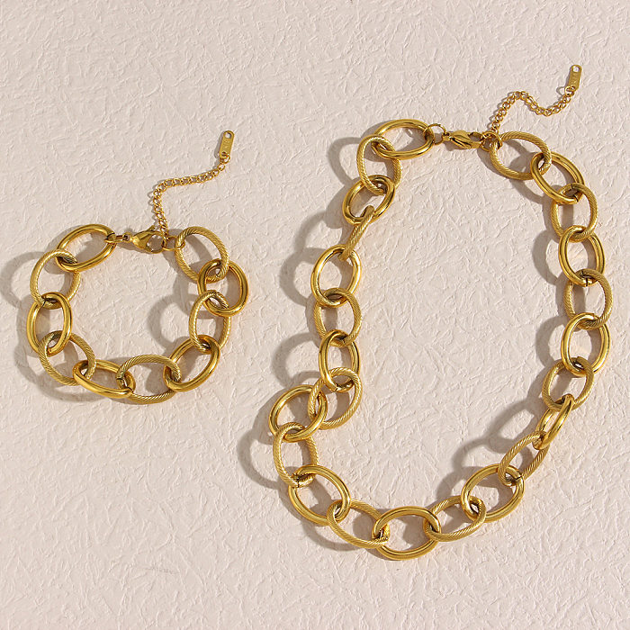 Collier en acier inoxydable géométrique de style simple plaqué colliers en acier inoxydable
