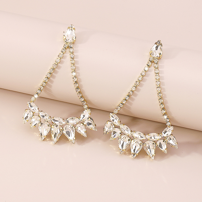 1 Pair Modern Style Simple Style Solid Color Inlay Copper Zircon Drop Earrings