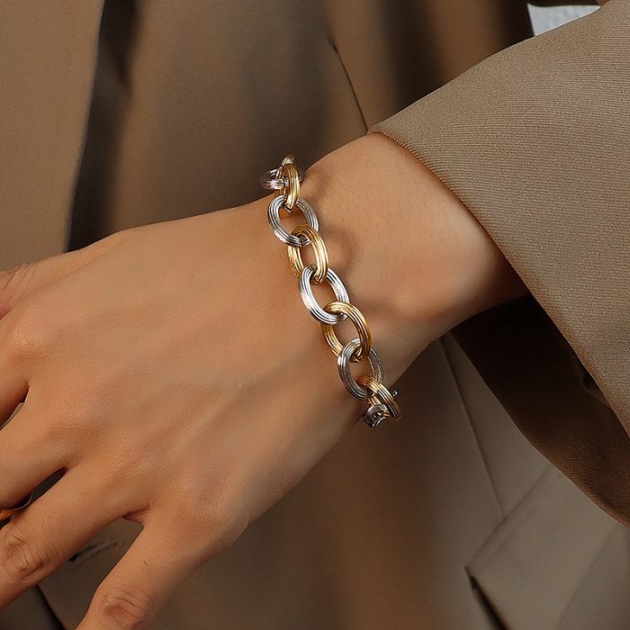 Brincos de pulseiras de aço de titânio geométricos da moda
