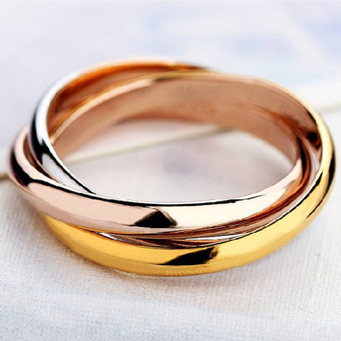 Simple Three-ring Titanium Steel Ring Wholesale