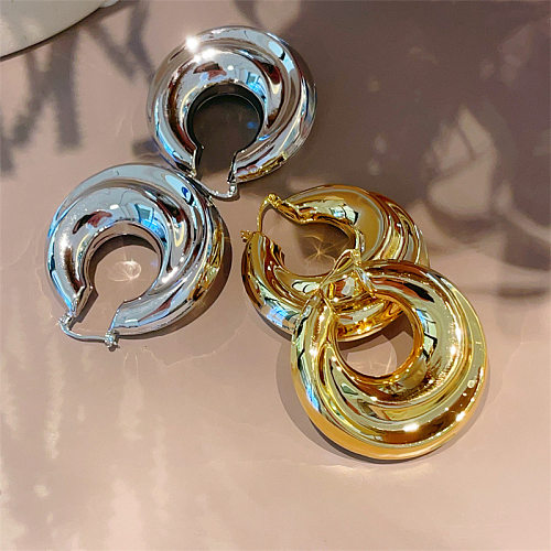 1 Pair Retro Roman Style Geometric Copper Earrings