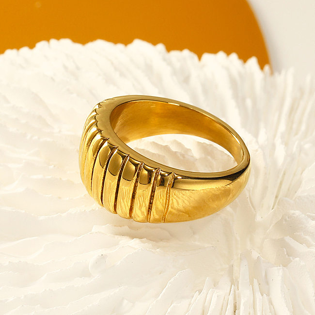 Lady Stripe Titanium Steel Plating Rings