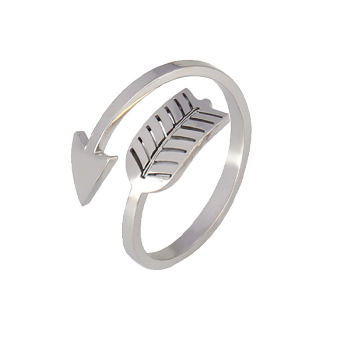 Wholesale Simple Style Arrow Stainless Steel Open Ring