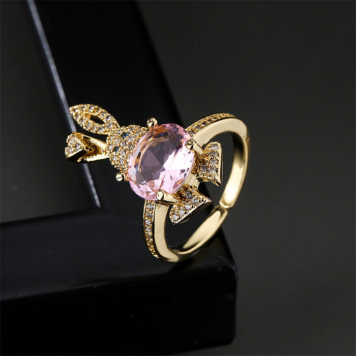 European And American Cute Bunny Shape Ring Opening Copper Rings