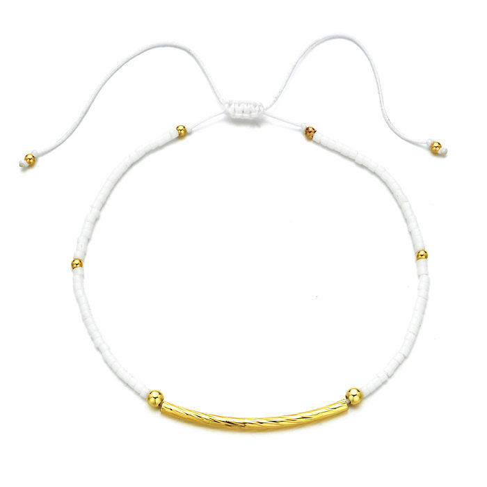 Bracelets en cuivre de perles de rocaille rondes bohème