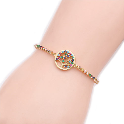 Offre spéciale Micro-ensemble Zircon chaîne couleur chaîne arbre de vie saint valentin cadeau Bracelet bijoux en gros