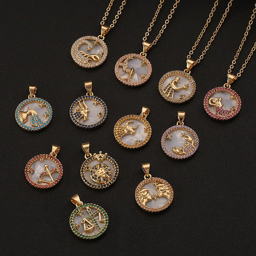 Nova moda fritillary doze constelação pingente colar jóias por atacado