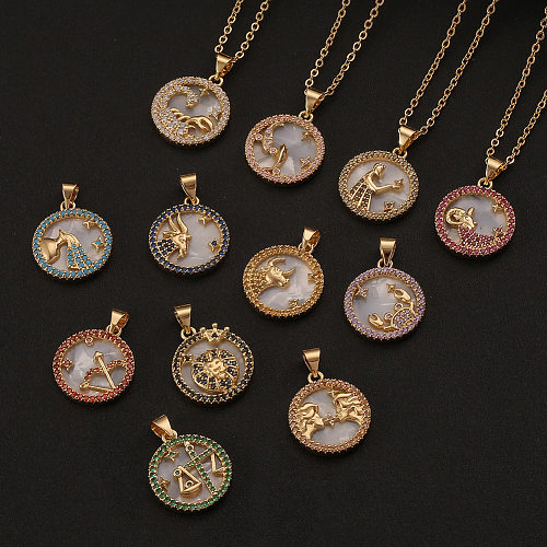 New Fashion Fritillary Twelve Constellation Pendant Necklace Wholesale jewelry